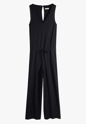 V Neck Sleeveless Jersey Jumpsuit
