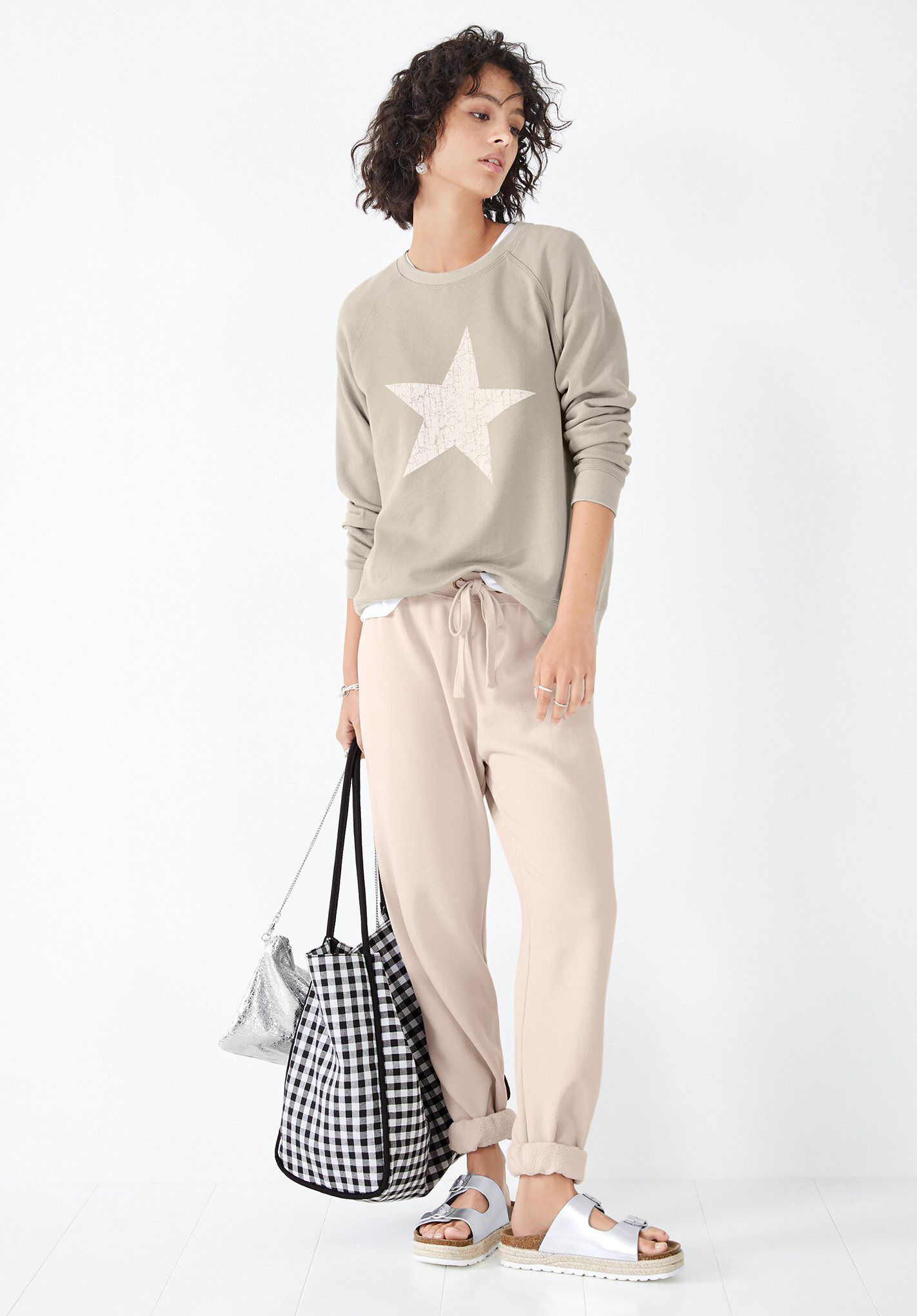 Crackle Star Sweatshirt | Mushroom Grey