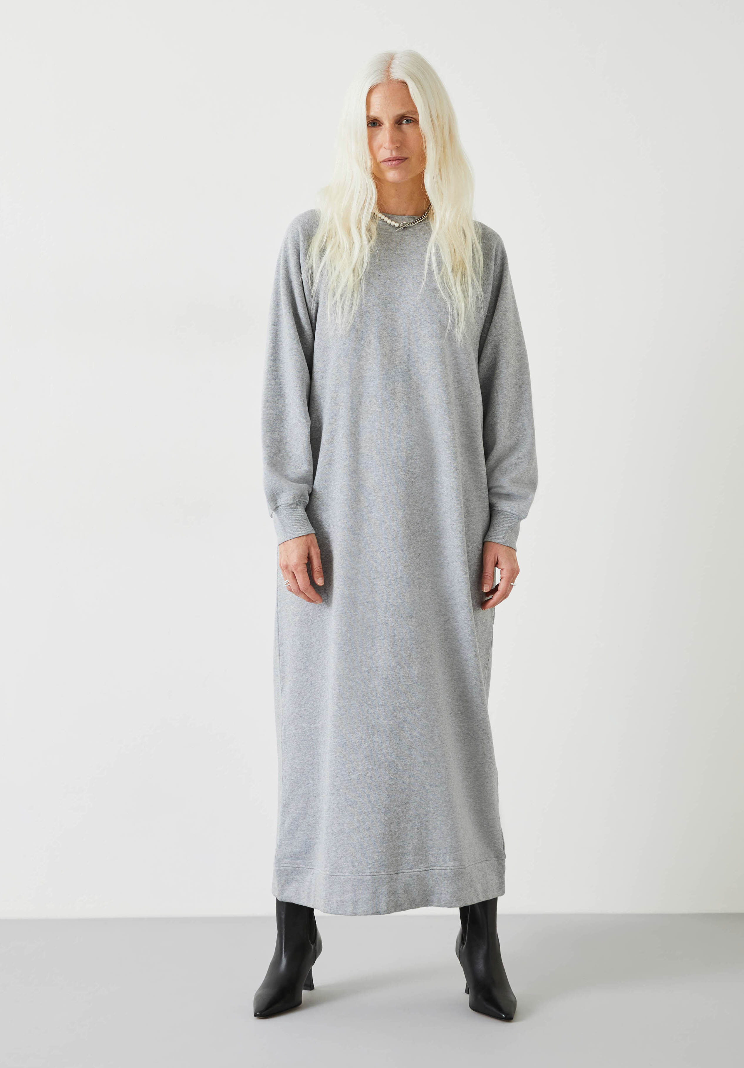 Long grey cheap sweatshirt dress