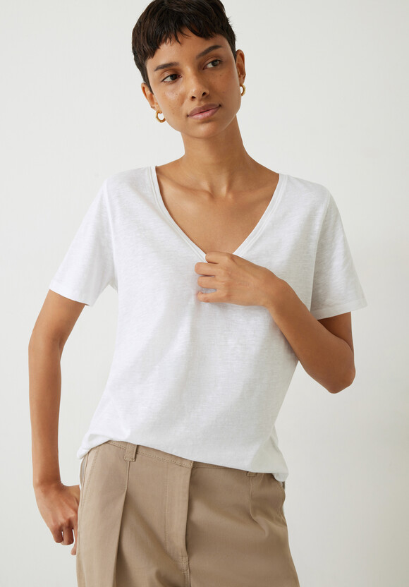 Kali Cotton Slub V-Neck T-Shirt