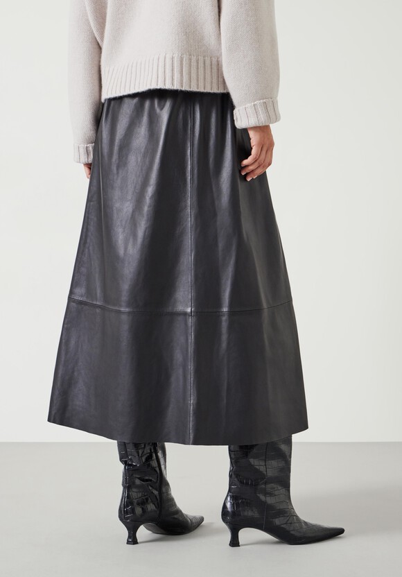 Agatha Leather Midi Skirt