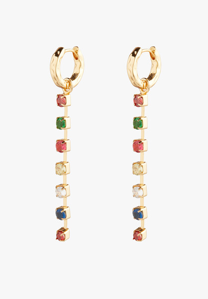 Rainbow Hoop Drop Earrings