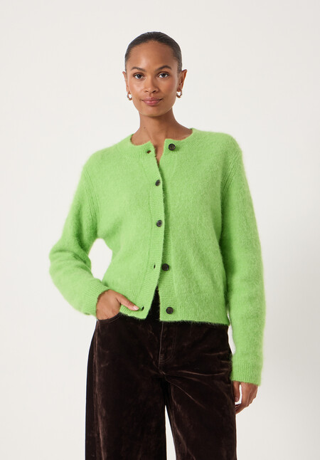 Perrin Crew Neck Alpaca Blend Cardigan