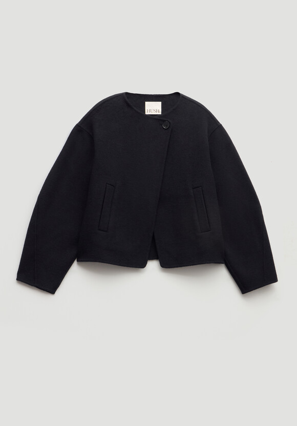 Pure Wool Double Faced Collarless Jacket