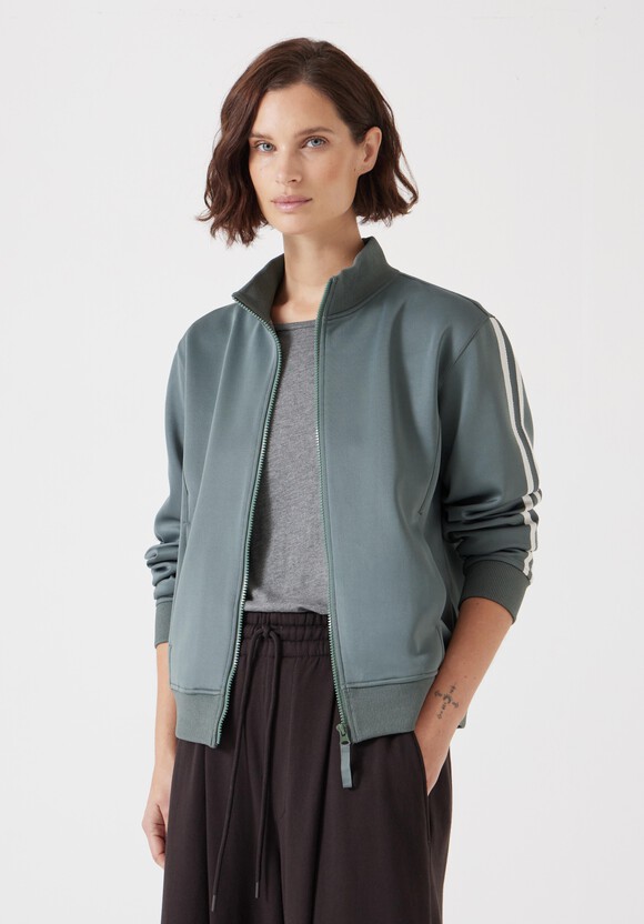 Zanna Side Stripe Zip Through Sweatshirt