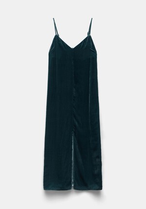 Leila Split Velvet Midi Dress