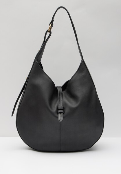 Isla Leather Scoop Tote Bag | Black | hush