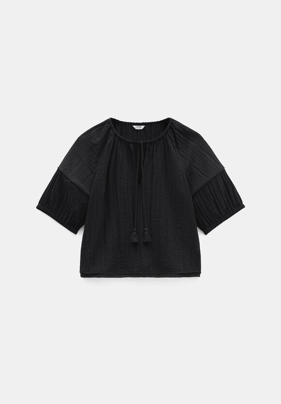Mae Crinkle Balloon Sleeve Blouse