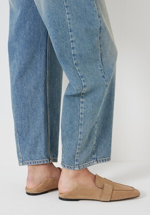 Square-Toe Leather Loafers