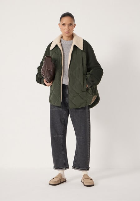 Wool Blend Tiger Jacquard Shirt Jacket