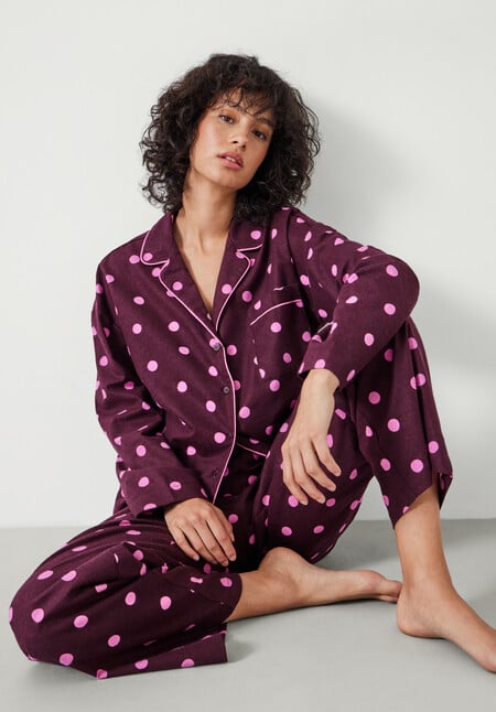 Amita Cotton Flannel Polka Dot Pyjamas