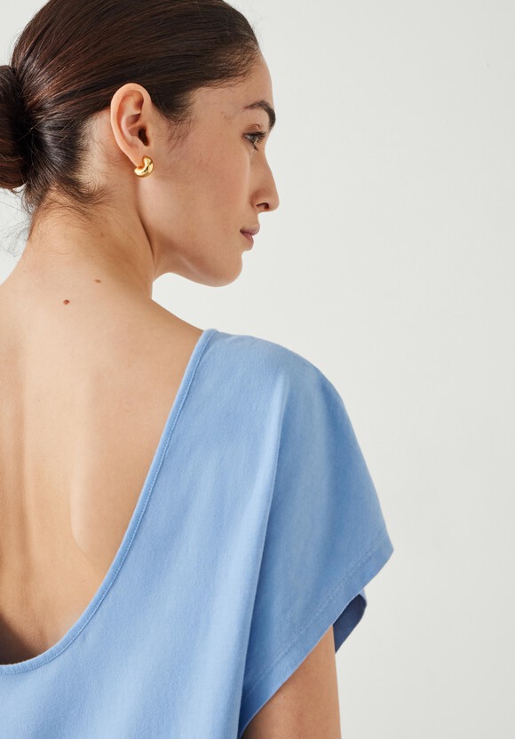 Back Scoop Detail Cotton T-Shirt