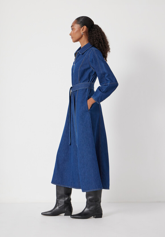 Denim Long Sleeve Midi Dress