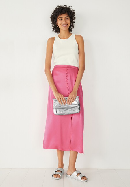 Marisa Satin Midi Skirt 