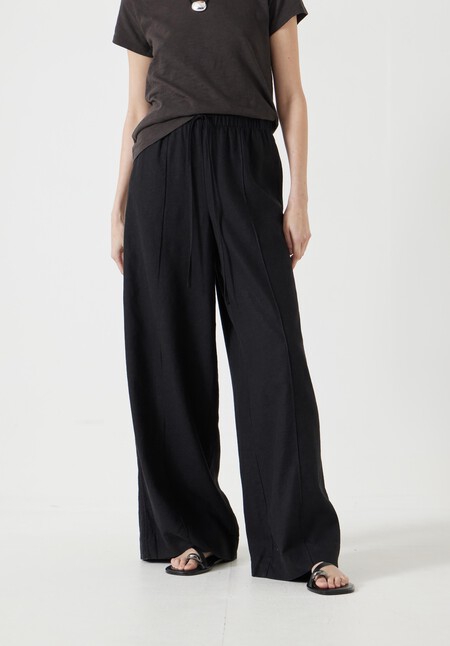 Linen Blend Petunia Wide Leg Trousers
