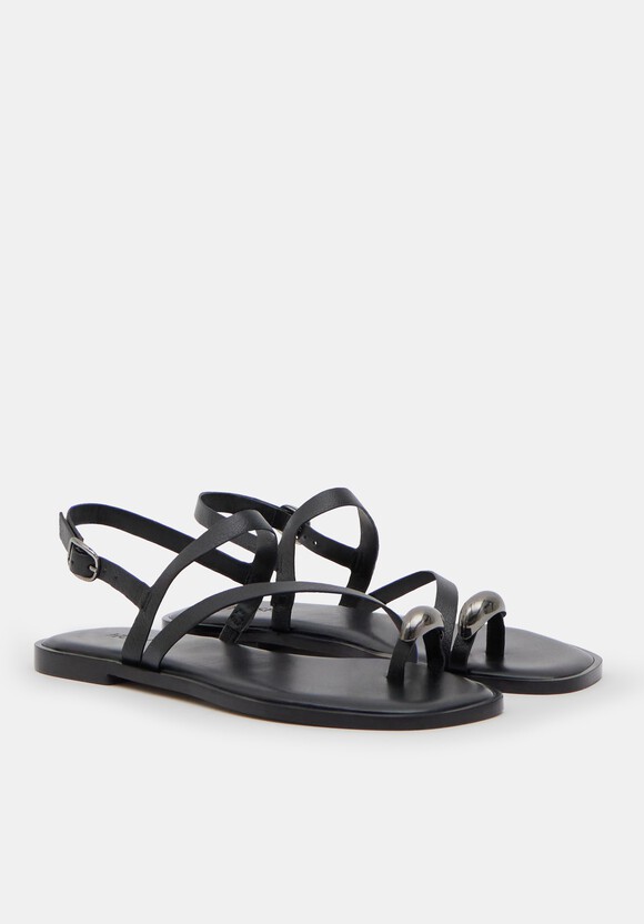Metal Detail Flat Sandals