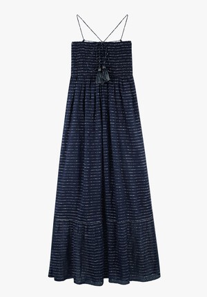 Metallic Shirred Dress