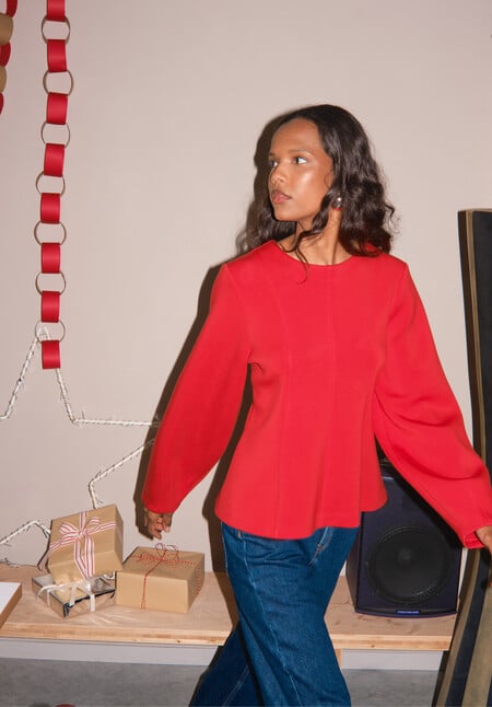 Seam Detail Smart Jersey Top