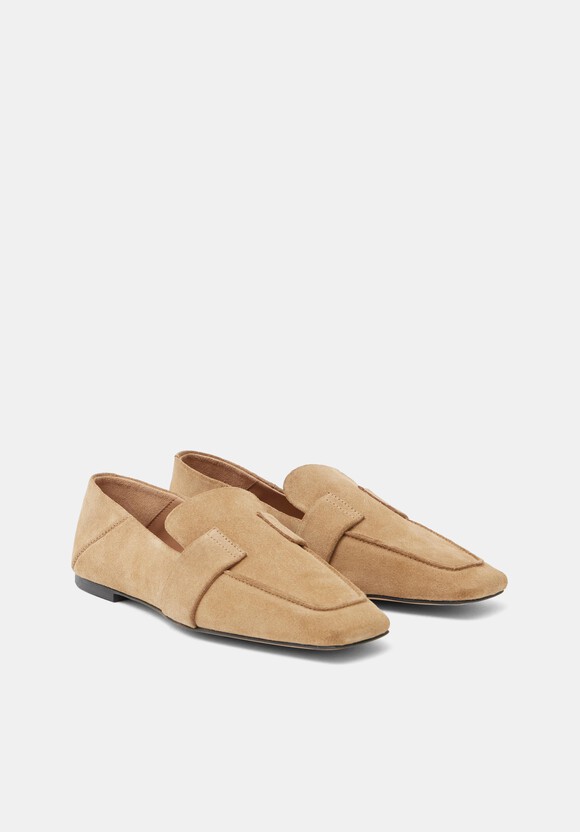 Square-Toe Leather Loafers