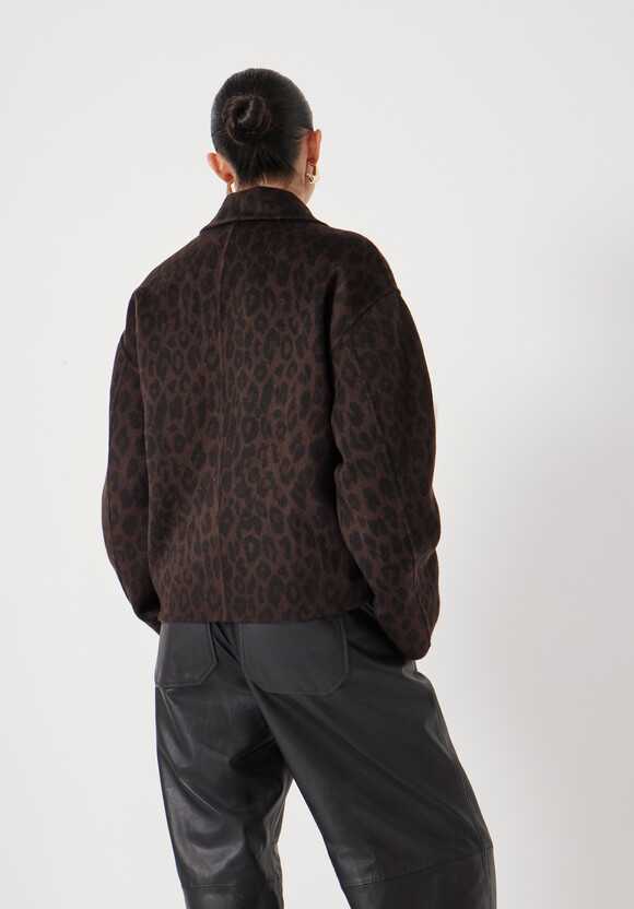 Pure Wool Leopard Double Faced Jacket