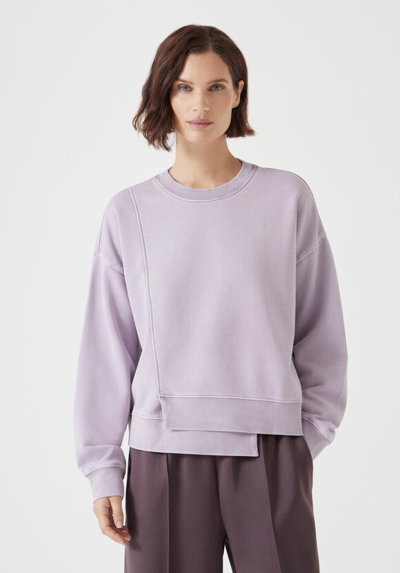 Asymmetric Layered Washed Sweatshirt