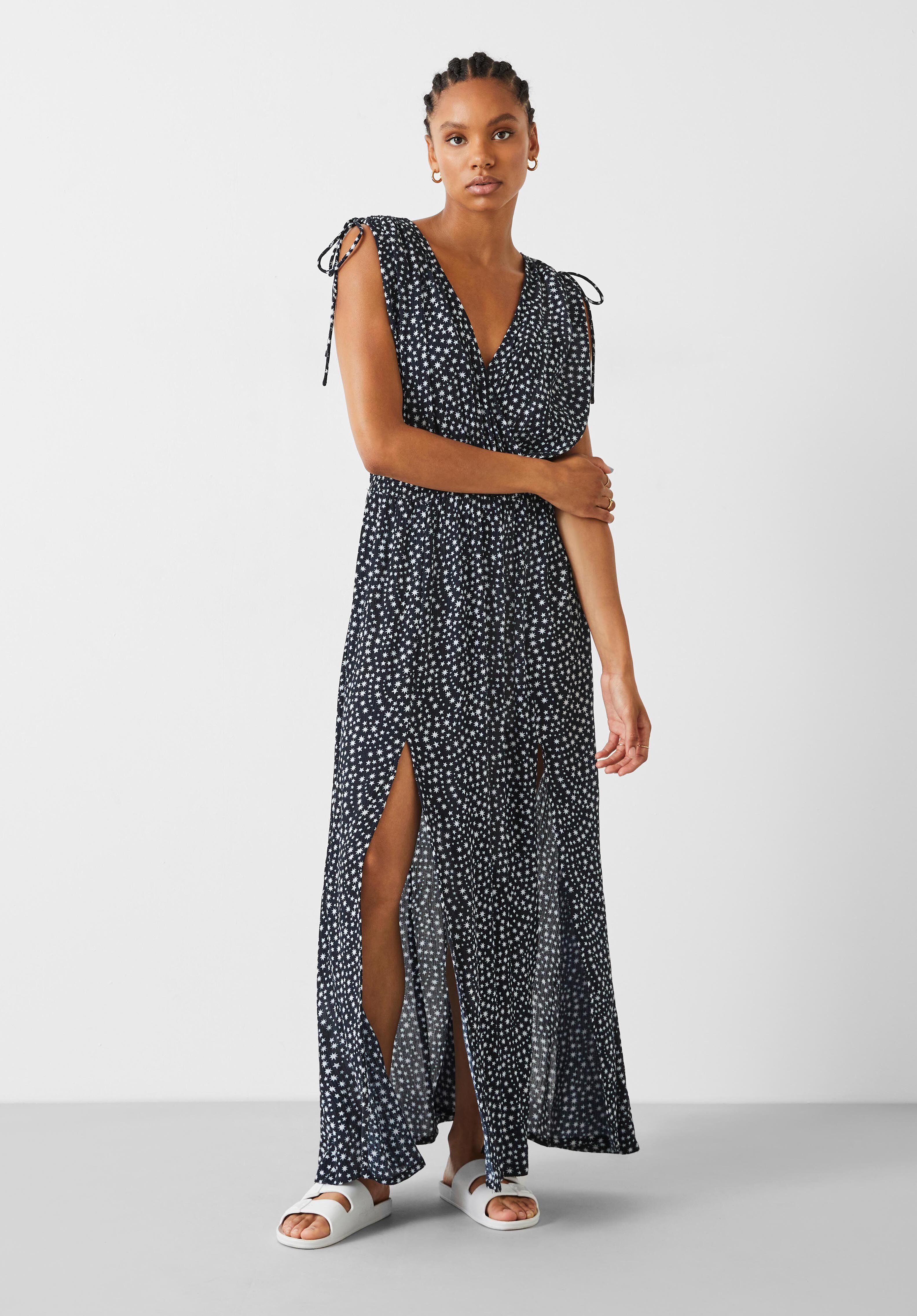 Star print maxi dress outlet