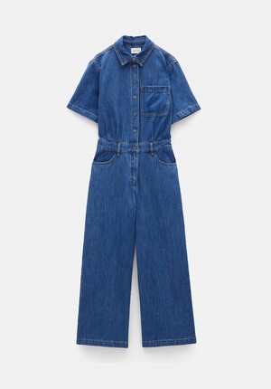 Evelyn Short Sleeve Denim Jumpsuit