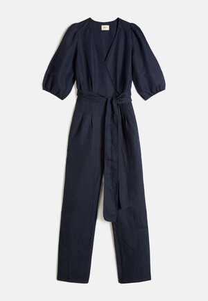 Paloma Puff Sleeve Linen Jumpsuit