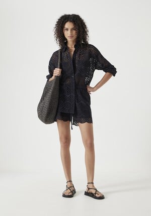 Margot Cotton Broderie Pull On Shorts