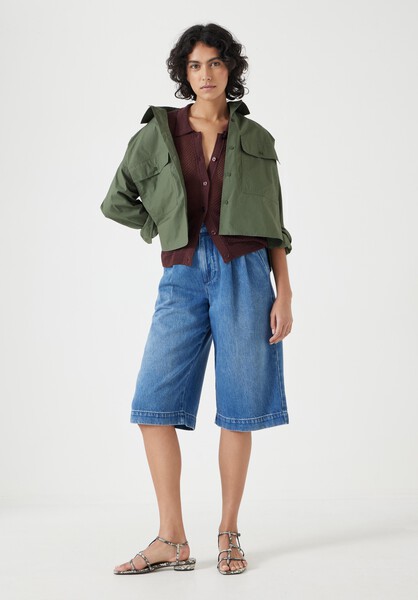 Lya Cropped Denim Bermuda Shorts