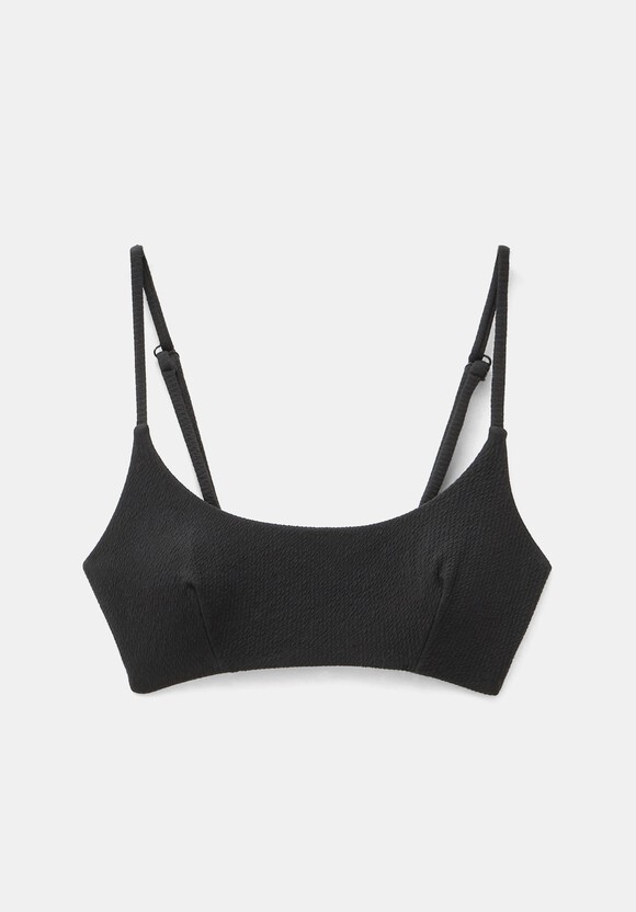 Square Neck Texture Bikini Top