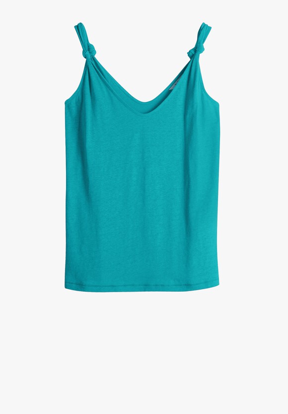 Elysia Knotted Linen Strap Vest