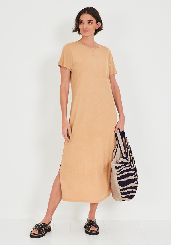 Linen-Blend T-Shirt Dress
