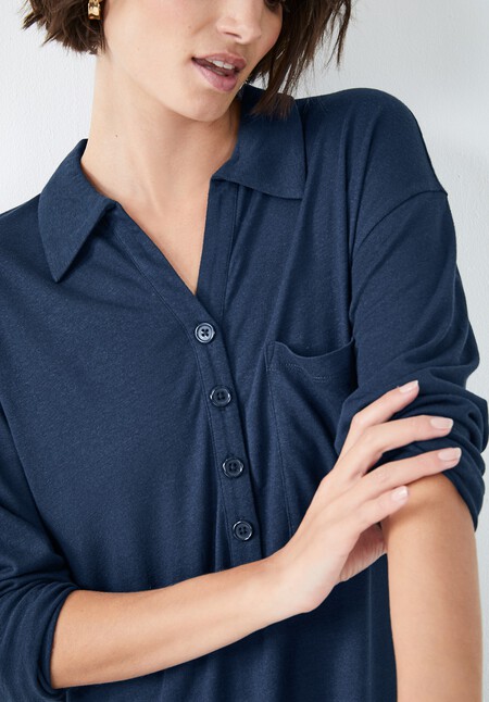 Chesten Linen Blend Jersey Dress
