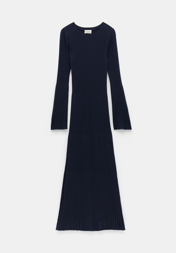Penny Crew Neck Ribbed Knitted Dress