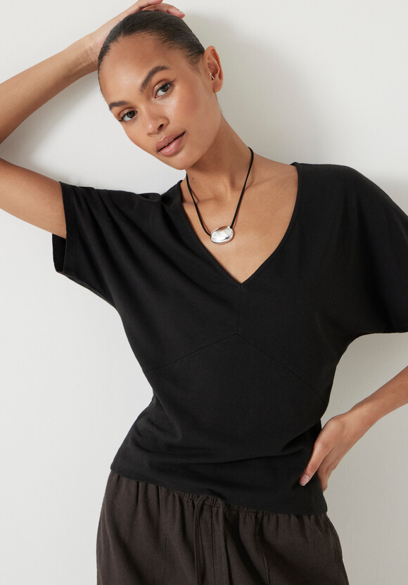 Grown On Sleeve V Neck T-Shirt