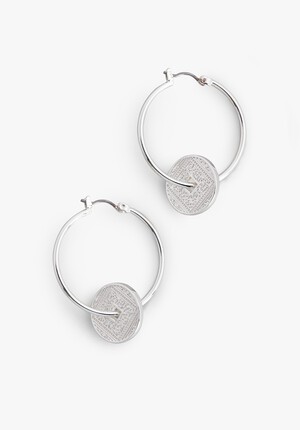 Makri Coin Hoop Earrings