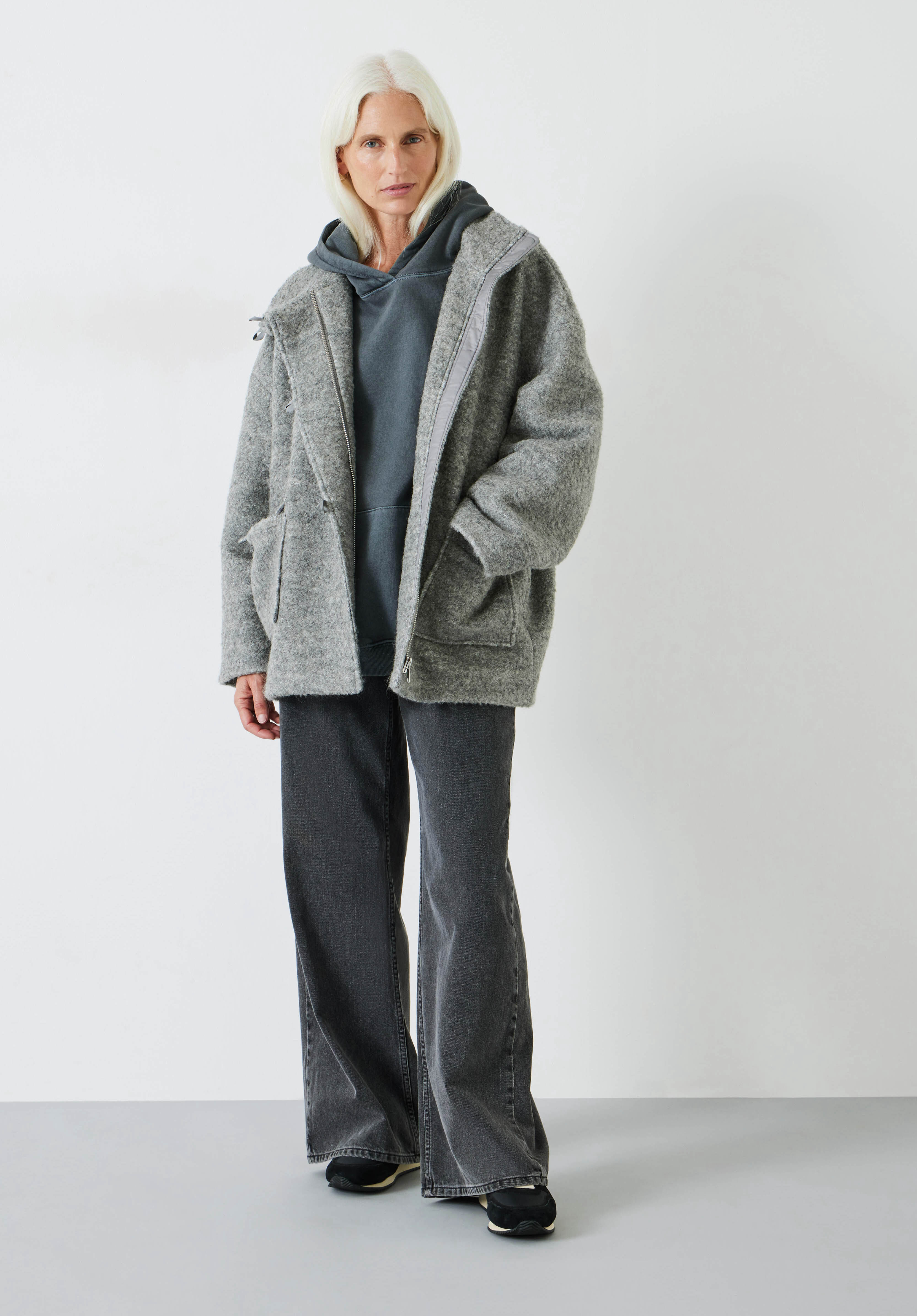 Grey cheap toggle coat