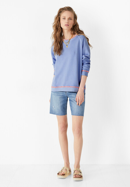 Contrast Stitch Raglan Sweatshirt