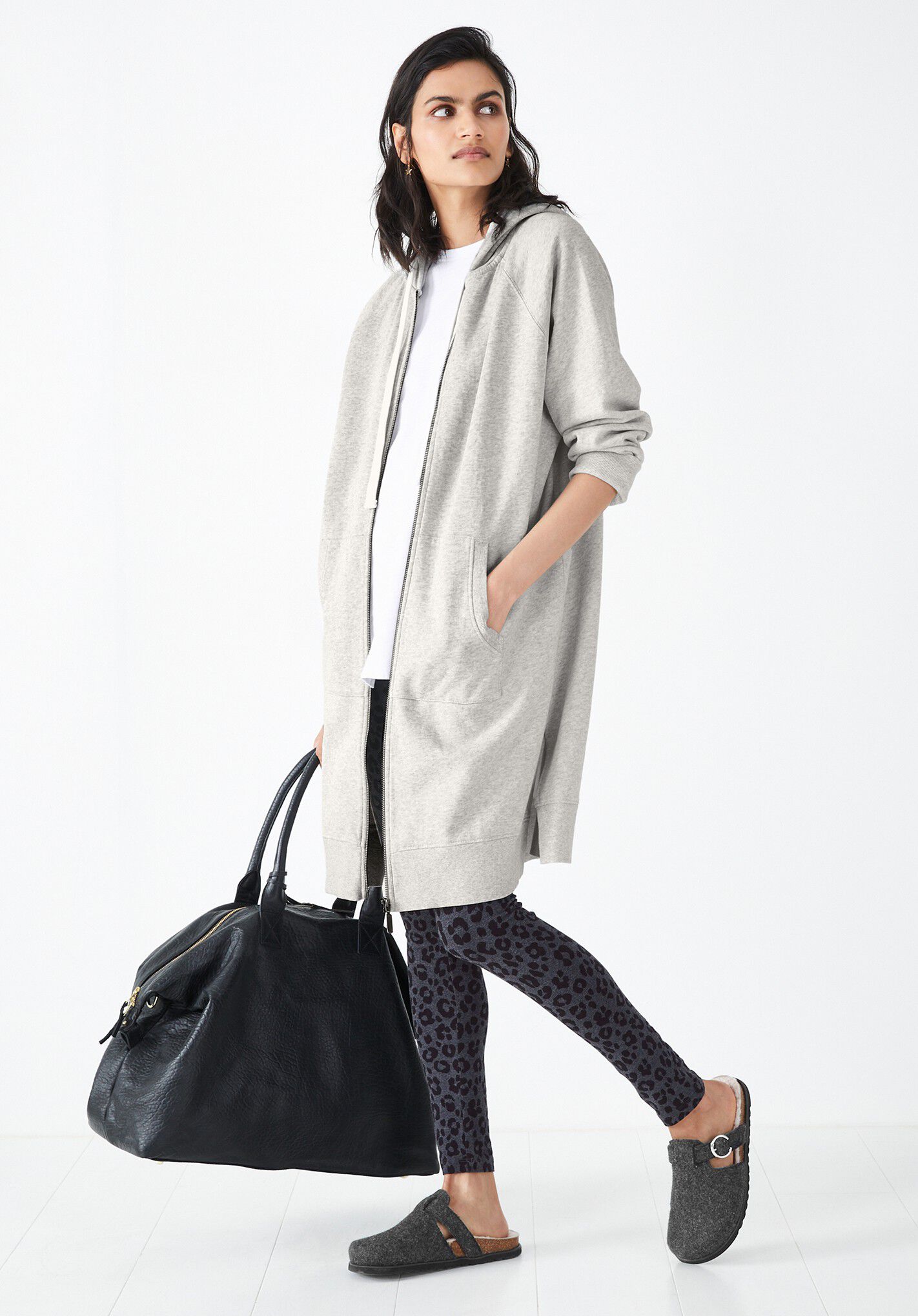 Olivia Slouchy Zip Hoodie | Longline