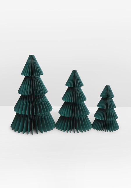 Set Of Three Paper Tree Decorations