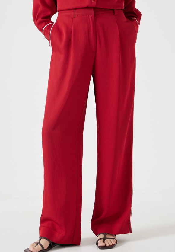 Carys Piping Detail Wide Leg Trousers