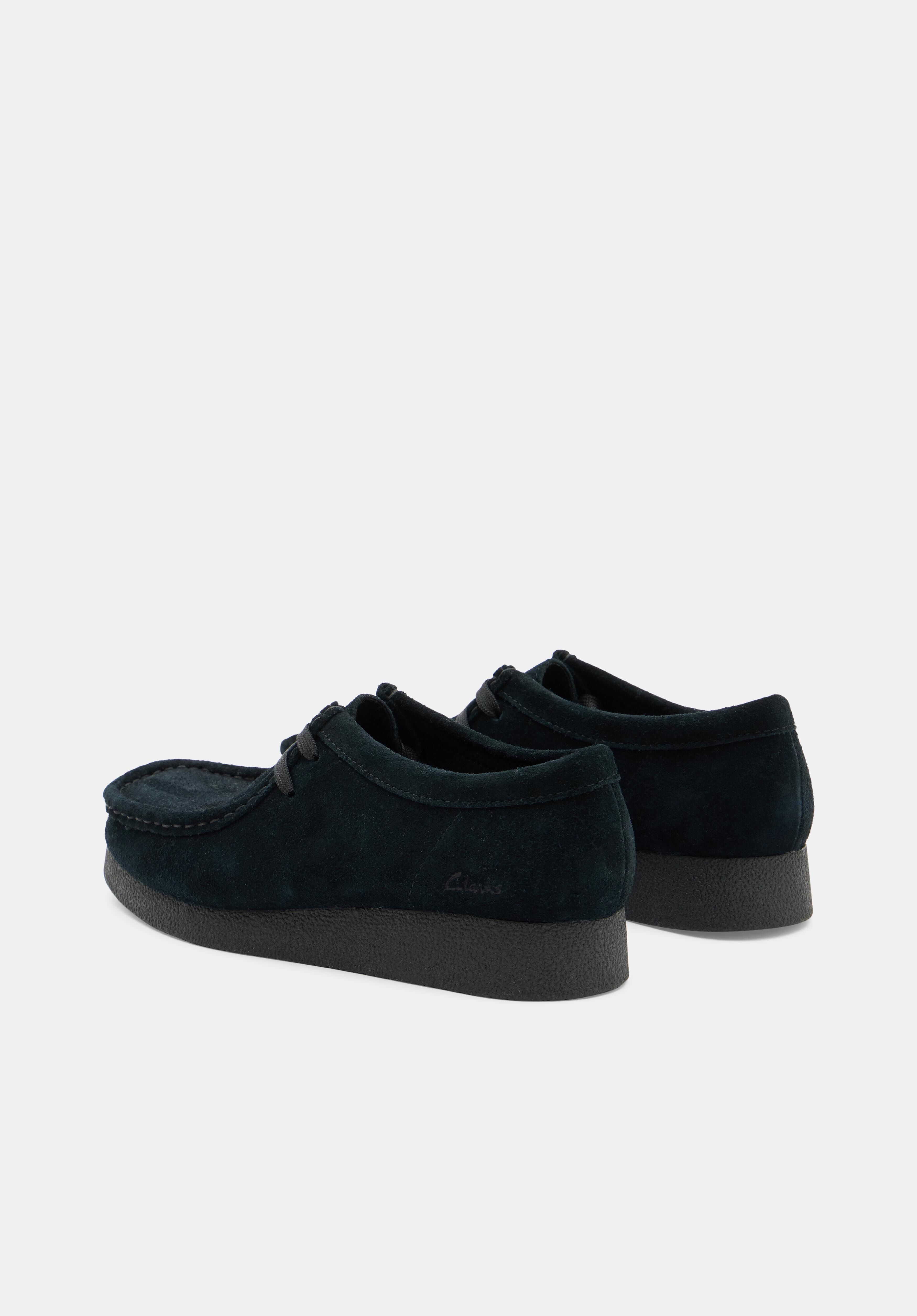 Clarks wallabee low black online