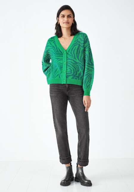 Animal Mark Jacquard Cardigan