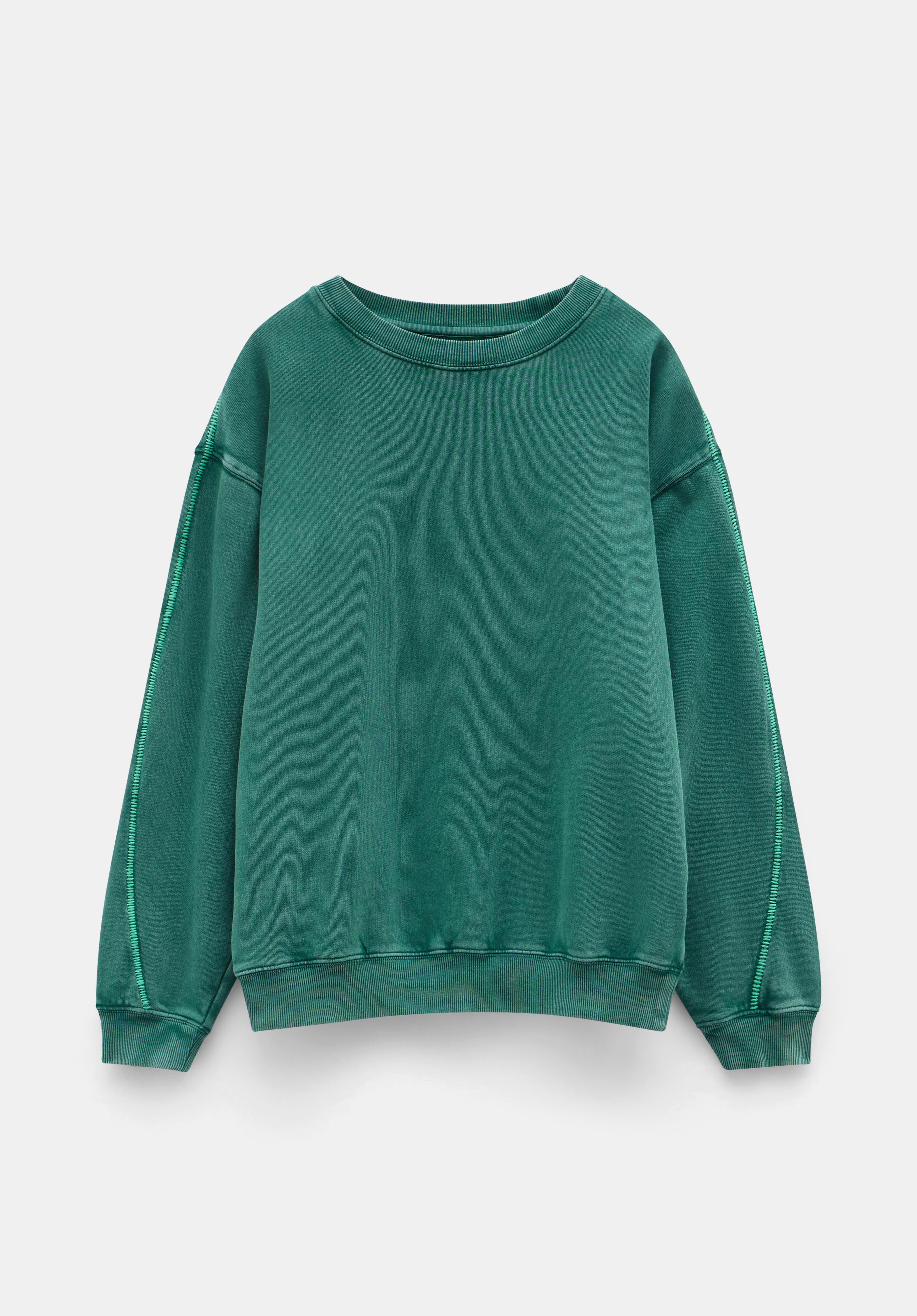 Asymmetric neck patchwork deals contrast stitching sweatshirts