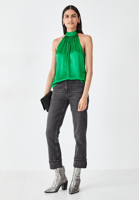 Aaliyah Satin Halter Top