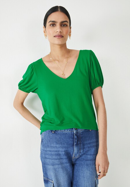 Ally Puff Sleeve Jersey Top