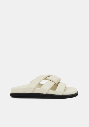 Leather Twist Footbed Sandals