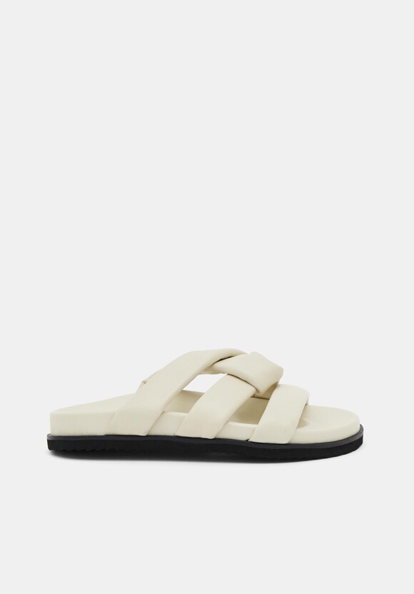 Leather Twist Footbed Sandals