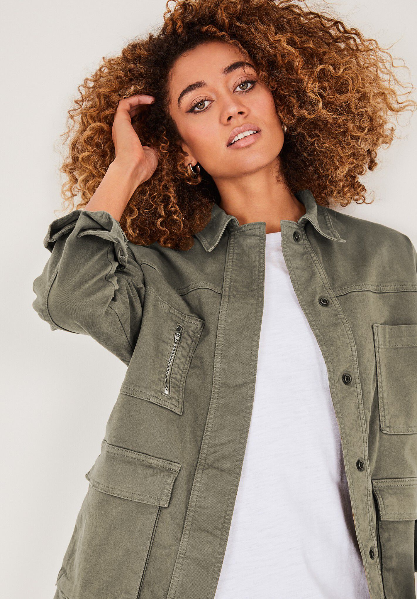 Womens khaki utility jacket uk Clearance